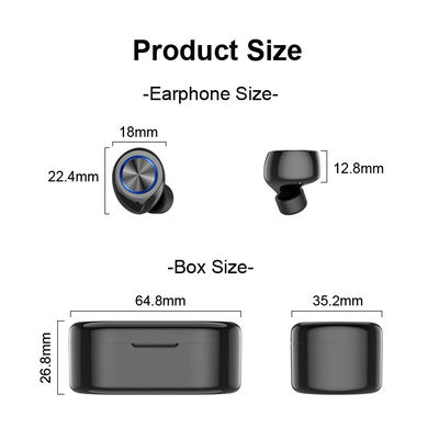 指紋の接触TW80 55mAh 防汗 ブルートゥースイヤホーン